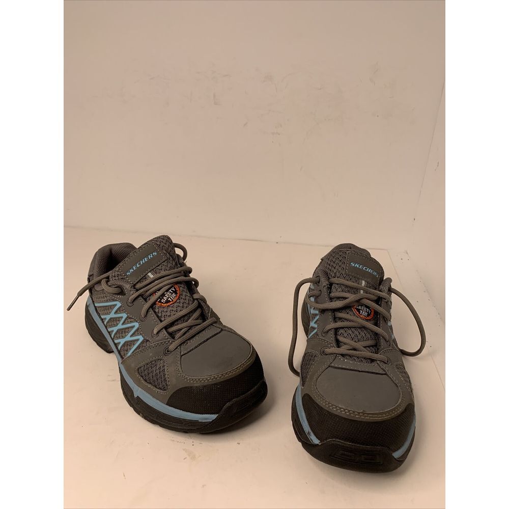 New Skechers ESD Womens 6.5 Safety Toe Work Shoes PPE Safety Toe Sneakers Gray‎